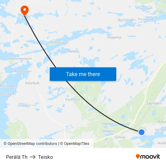 Perälä Th to Teisko map
