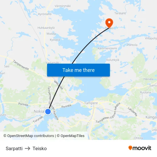 Sarpatti to Teisko map