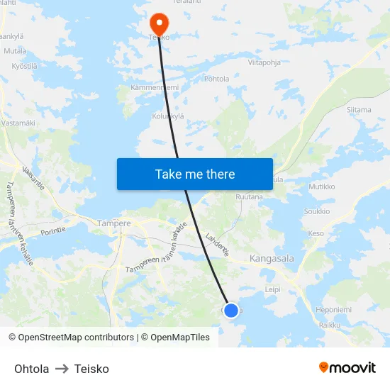 Ohtola to Teisko map