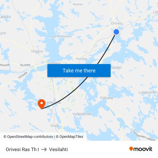 Orivesi Ras Th I to Vesilahti map