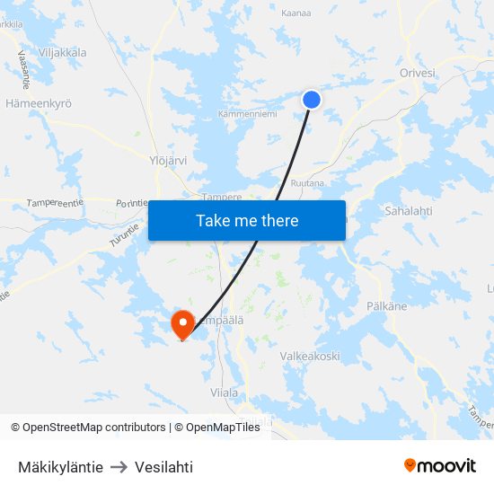 Mäkikyläntie to Vesilahti map
