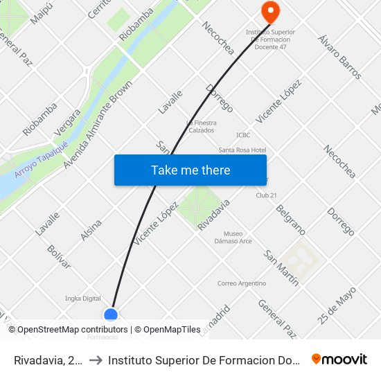 Rivadavia, 2399 to Instituto Superior De Formacion Docente 47 map