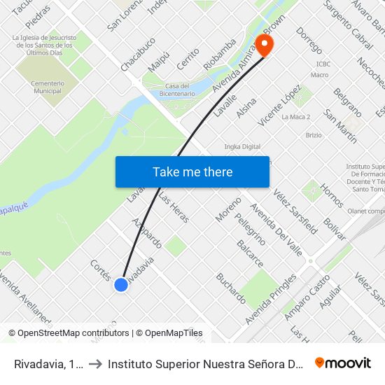 Rivadavia, 1441 to Instituto Superior Nuestra Señora Del Rosario map