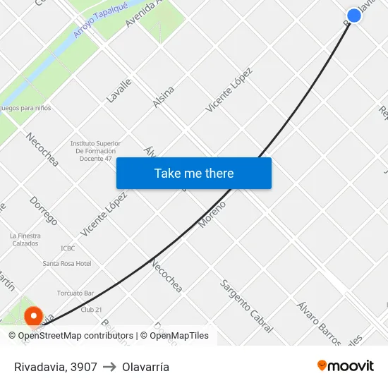 Rivadavia, 3907 to Olavarría map