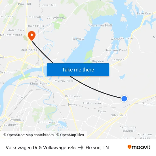 Volkswagen Dr & Volkswagen-Ss to Hixson, TN map