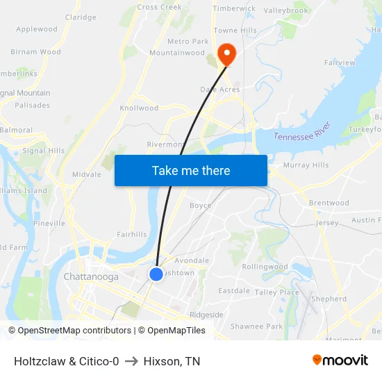 Holtzclaw & Citico-0 to Hixson, TN map