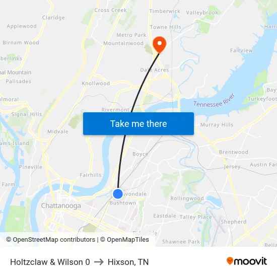 Holtzclaw & Wilson 0 to Hixson, TN map