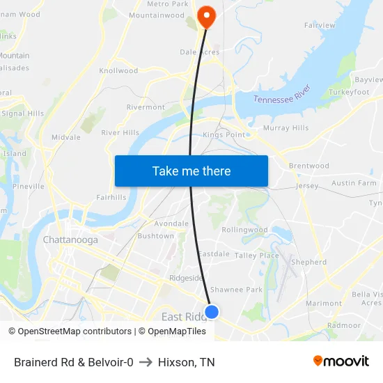 Brainerd Rd & Belvoir-0 to Hixson, TN map