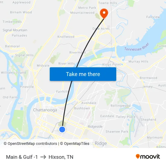 Main & Gulf -1 to Hixson, TN map