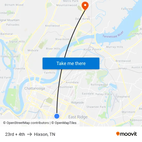 23rd + 4th to Hixson, TN map