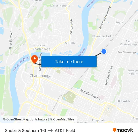 Sholar & Southern 1-0 to AT&T Field map