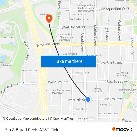 7th & Broad-0 to AT&T Field map