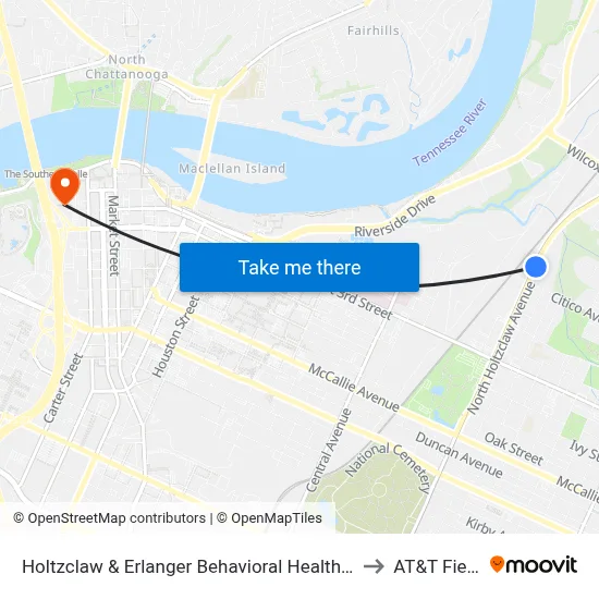 Holtzclaw & Erlanger Behavioral Health-0 to AT&T Field map