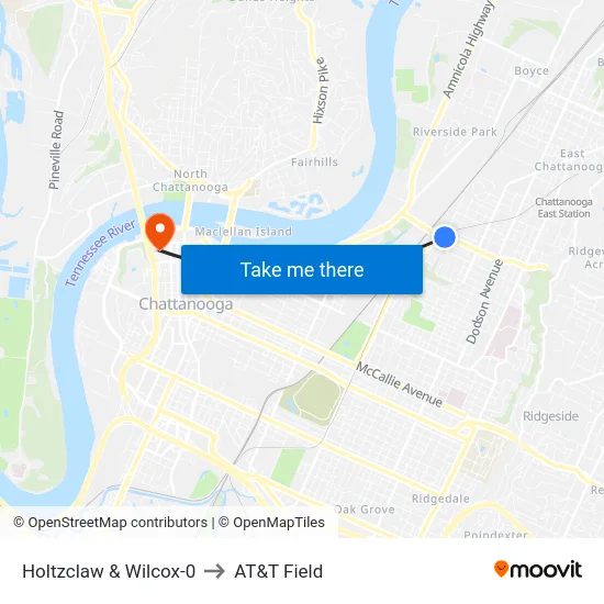 Holtzclaw & Wilcox-0 to AT&T Field map