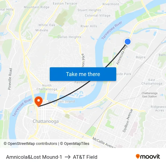 Amnicola&Lost Mound-1 to AT&T Field map