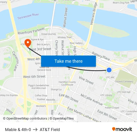 Mable & 4th-0 to AT&T Field map