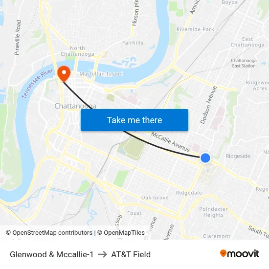 Glenwood & Mccallie-1 to AT&T Field map