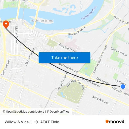 Willow & Vine-1 to AT&T Field map
