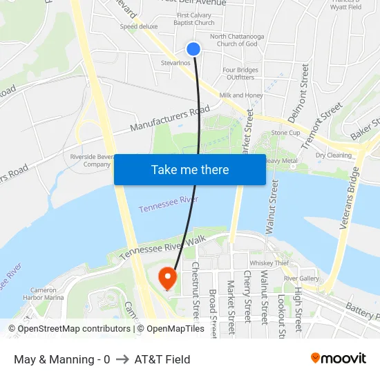 May & Manning - 0 to AT&T Field map