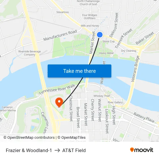 Frazier & Woodland-1 to AT&T Field map