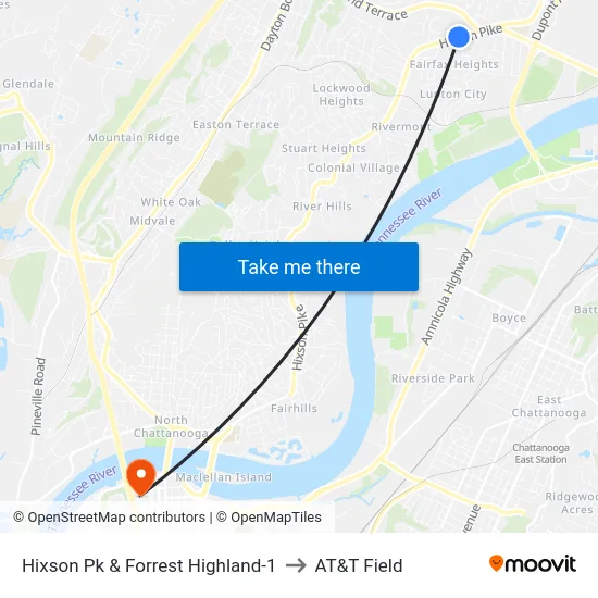 Hixson Pk & Forrest Highland-1 to AT&T Field map