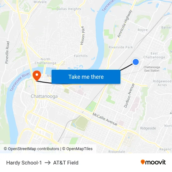 Hardy School-1 to AT&T Field map