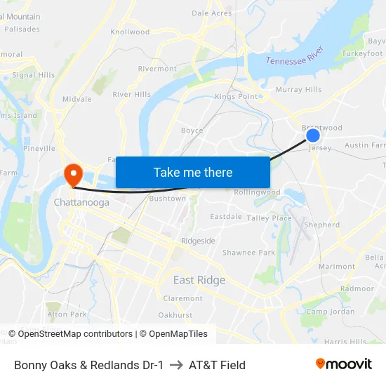 Bonny Oaks & Redlands Dr-1 to AT&T Field map