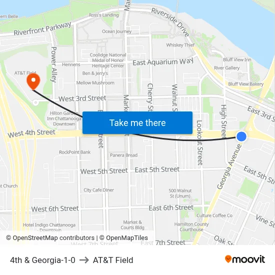 4th & Georgia-1-0 to AT&T Field map