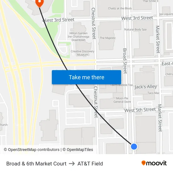 Broad & 6th Market Court to AT&T Field map