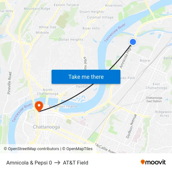 Amnicola & Pepsi 0 to AT&T Field map