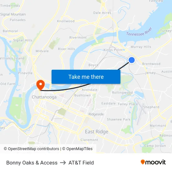 Bonny Oaks & Access to AT&T Field map