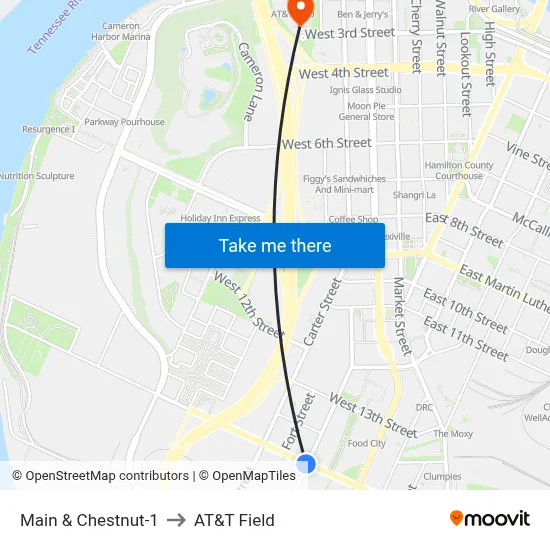 Main & Chestnut-1 to AT&T Field map