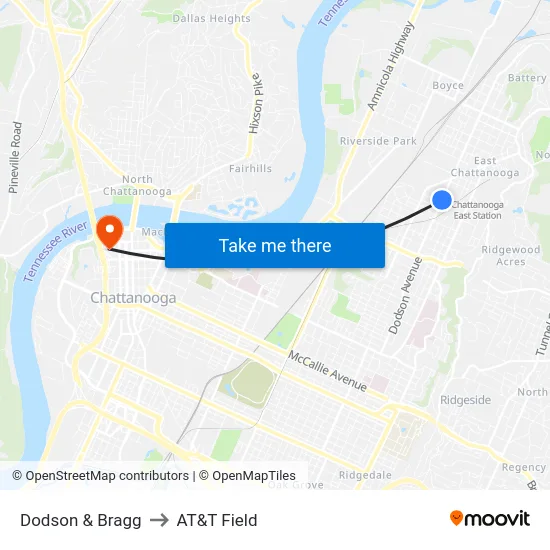 Dodson & Bragg to AT&T Field map