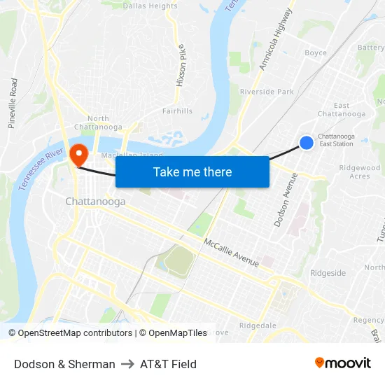 Dodson & Sherman to AT&T Field map