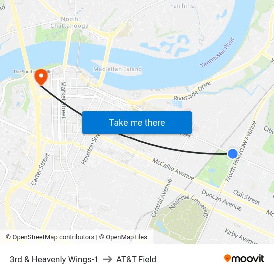 3rd & Heavenly Wings-1 to AT&T Field map