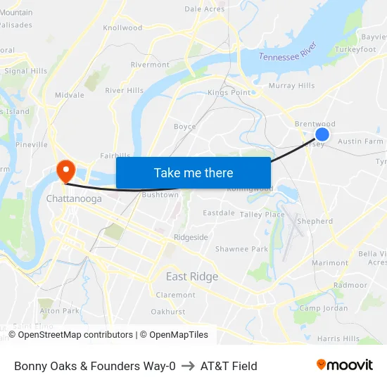 Bonny Oaks & Founders Way-0 to AT&T Field map
