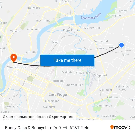 Bonny Oaks & Bonnyshire Dr-0 to AT&T Field map