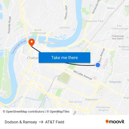 Dodson & Ramsey to AT&T Field map
