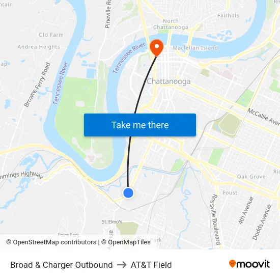 Broad & Charger Outbound to AT&T Field map