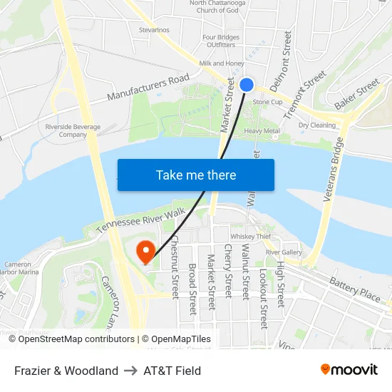 Frazier & Woodland to AT&T Field map