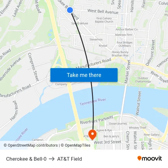 Cherokee & Bell-0 to AT&T Field map