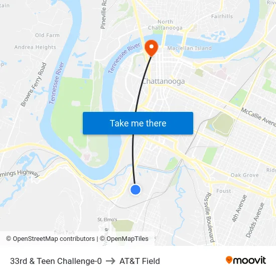 33rd & Teen Challenge-0 to AT&T Field map
