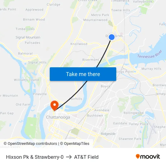 Hixson Pk & Strawberry-0 to AT&T Field map