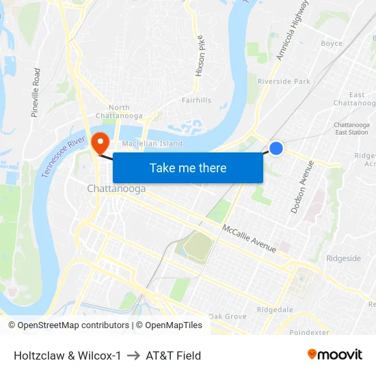 Holtzclaw & Wilcox-1 to AT&T Field map