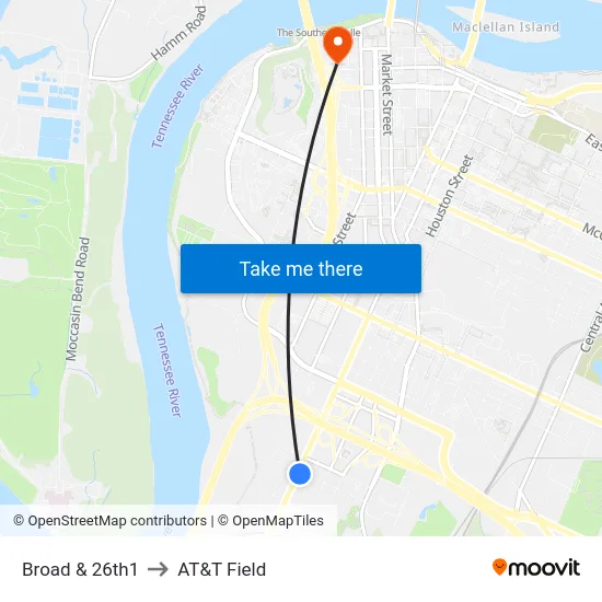 Broad & 26th1 to AT&T Field map