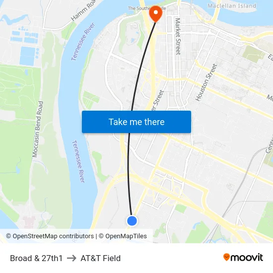 Broad & 27th1 to AT&T Field map