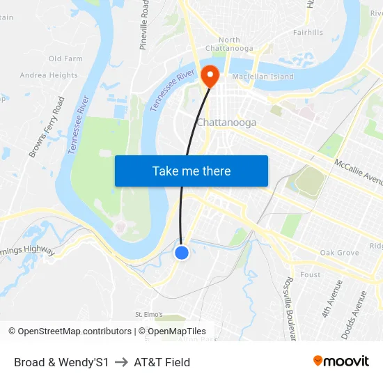 Broad & Wendy'S1 to AT&T Field map