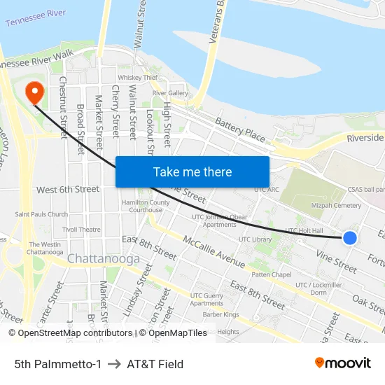5th Palmmetto-1 to AT&T Field map
