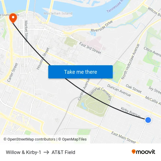 Willow & Kirby-1 to AT&T Field map