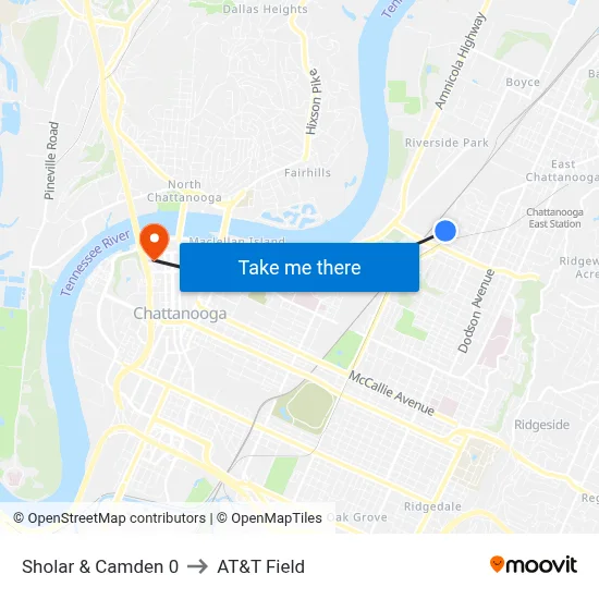 Sholar & Camden 0 to AT&T Field map